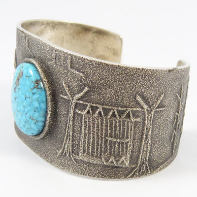 Kingman Turquoise Cuff by Lee Begay - Garland's