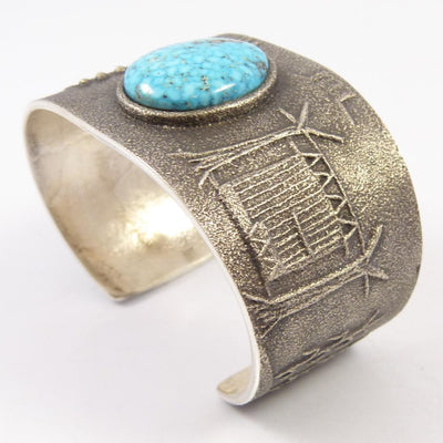 Kingman Turquoise Cuff by Lee Begay - Garland's
