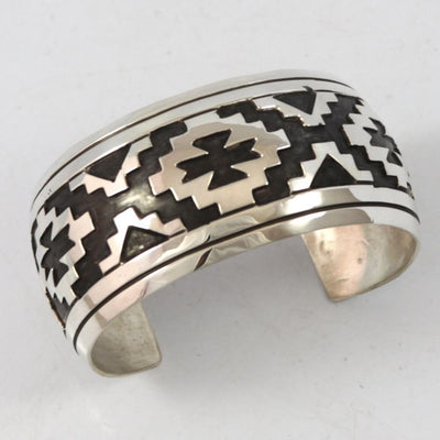 Silver Overlay Cuff by Wesley Begay - Garland's