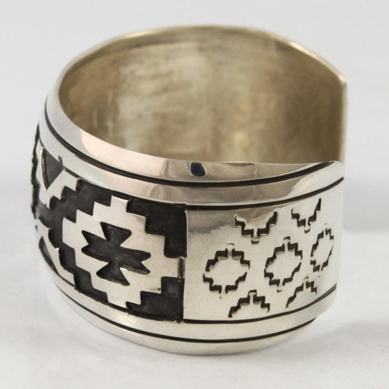 Silver Overlay Cuff by Wesley Begay - Garland&