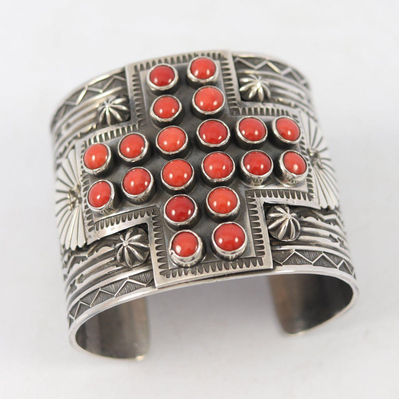 Wide Coral Cuff by Sunshine Reeves - Garland&