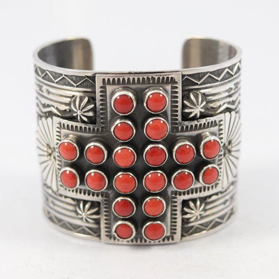Wide Coral Cuff by Sunshine Reeves - Garland's