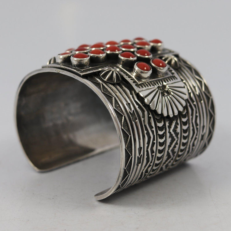 Wide Coral Cuff by Sunshine Reeves - Garland&