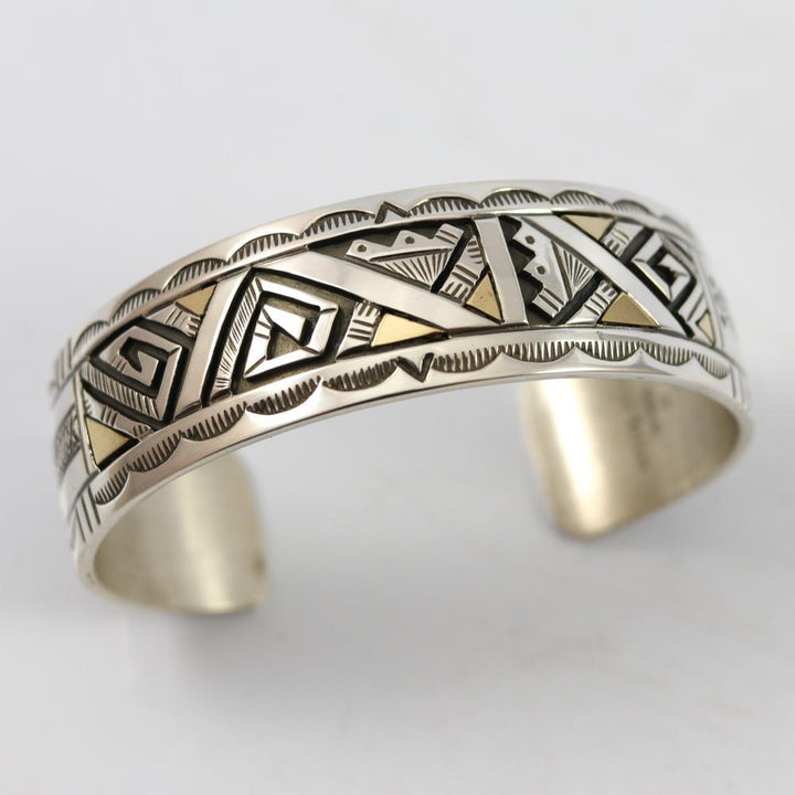 Silver and Gold Overlay Cuff by Peter Nelson - Garland's