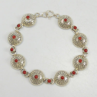 Coral Link Bracelet by Marie Yazzie - Garland's