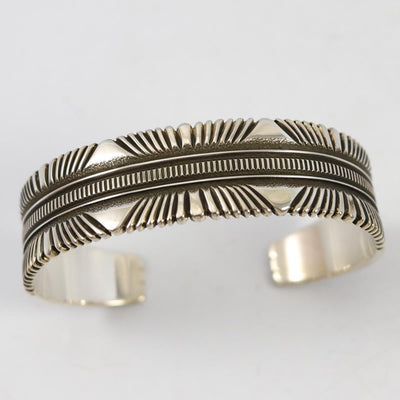 Stamped Silver Cuff by Ron Bedonie - Garland's