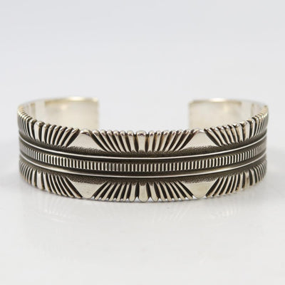 Stamped Silver Cuff by Ron Bedonie - Garland's