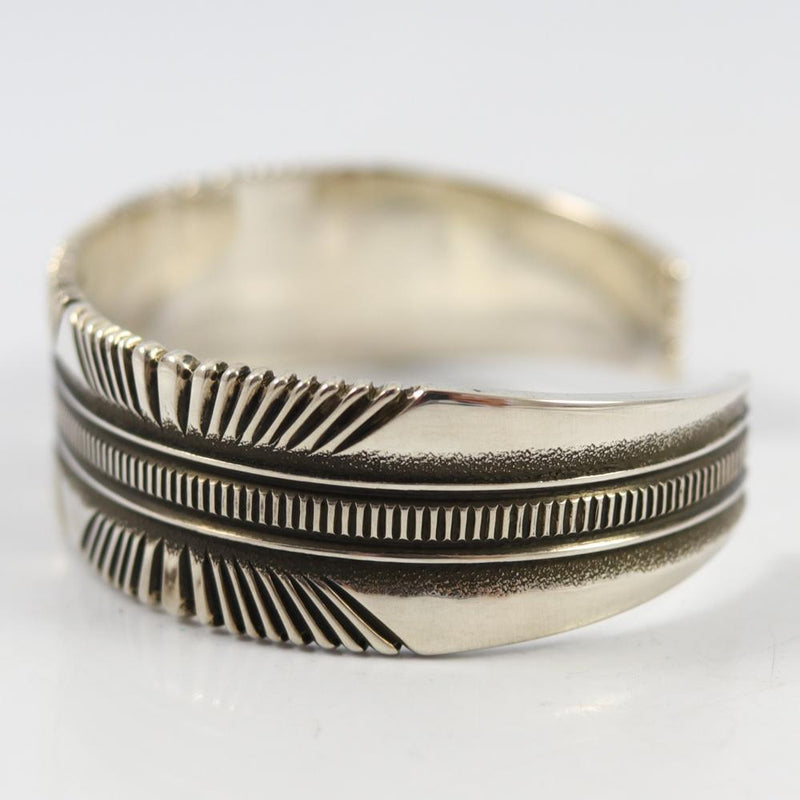 Stamped Silver Cuff by Ron Bedonie - Garland&