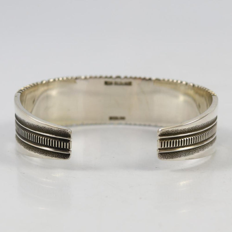 Stamped Silver Cuff by Ron Bedonie - Garland&