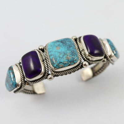 Turquoise and Sugilite Cuff by Albert Jake and Bruce Eckhardt - Garland's