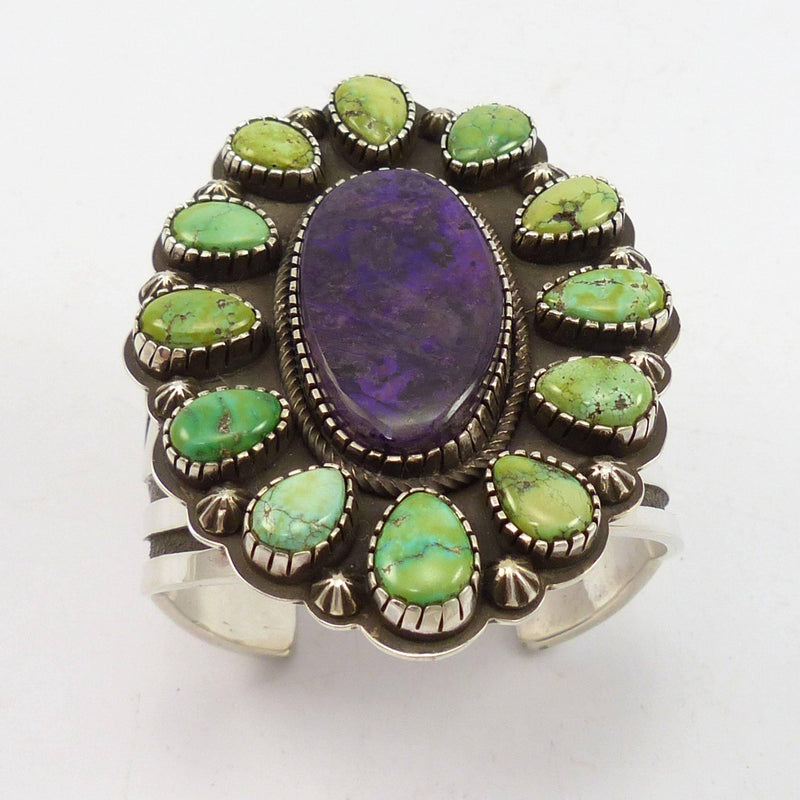 Turquoise and Sugilite Cuff by Tommy Jackson - Garland&