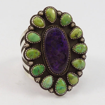 Turquoise and Sugilite Cuff by Tommy Jackson - Garland's