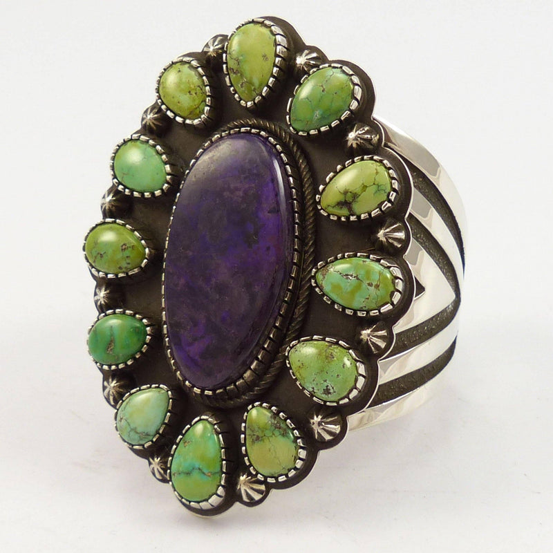 Turquoise and Sugilite Cuff by Tommy Jackson - Garland&