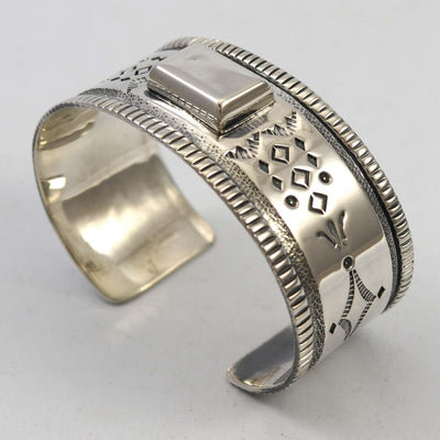Stamped Silver Cuff by Allison Lee - Garland's