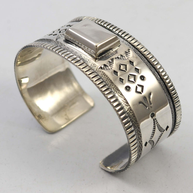 Stamped Silver Cuff by Allison Lee - Garland&
