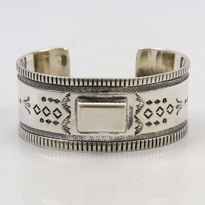 Stamped Silver Cuff by Allison Lee - Garland's