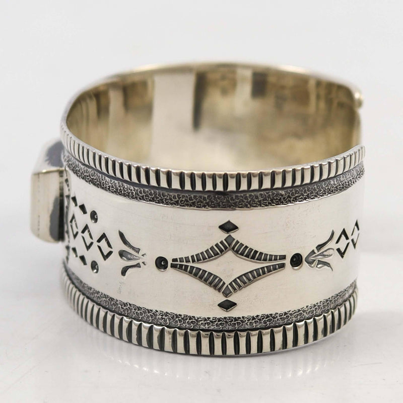 Stamped Silver Cuff by Allison Lee - Garland&