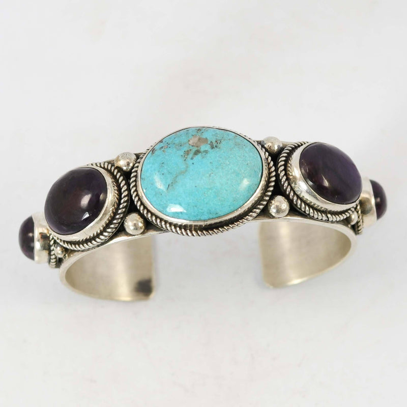 Morenci Turquoise and Sugilite Cuff by Albert Jake and Bruce Eckhardt - Garland&