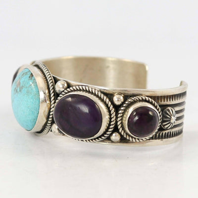 Morenci Turquoise and Sugilite Cuff by Albert Jake and Bruce Eckhardt - Garland's