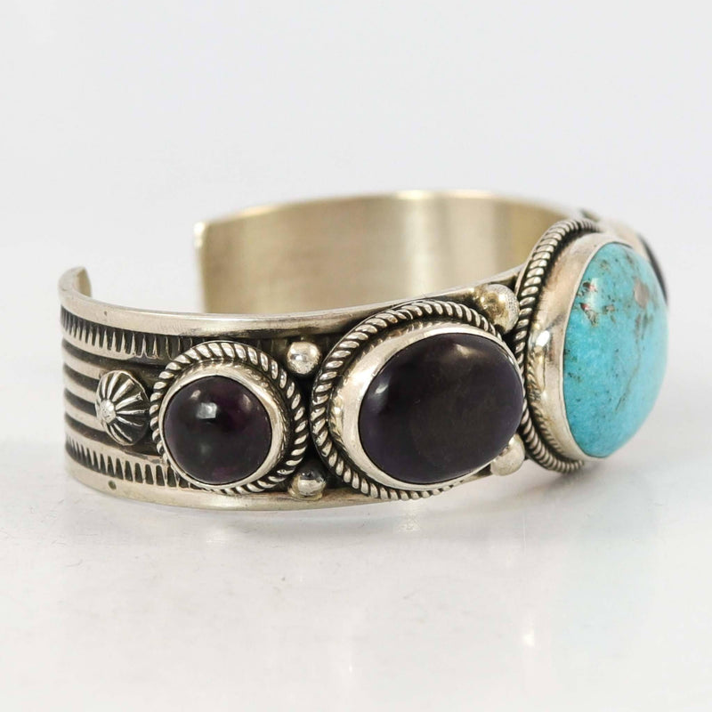 Morenci Turquoise and Sugilite Cuff by Albert Jake and Bruce Eckhardt - Garland&