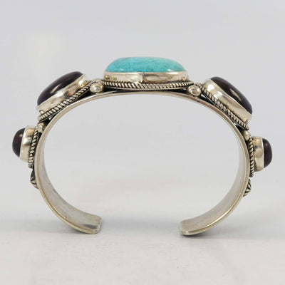 Morenci Turquoise and Sugilite Cuff by Albert Jake and Bruce Eckhardt - Garland's