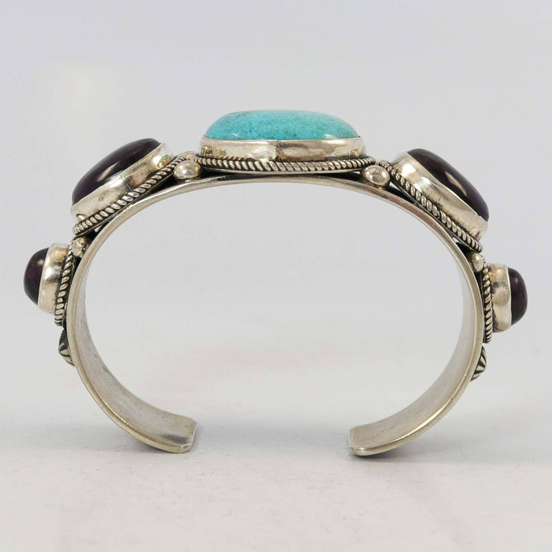 Morenci Turquoise and Sugilite Cuff by Albert Jake and Bruce Eckhardt - Garland&