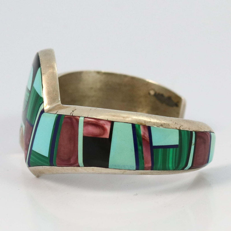 1970s Inlaid Sunface Cuff by Frank Yellowhorse - Garland&