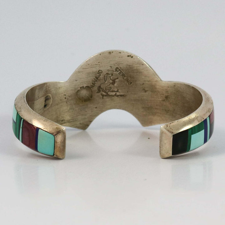 1970s Inlaid Sunface Cuff by Frank Yellowhorse - Garland's