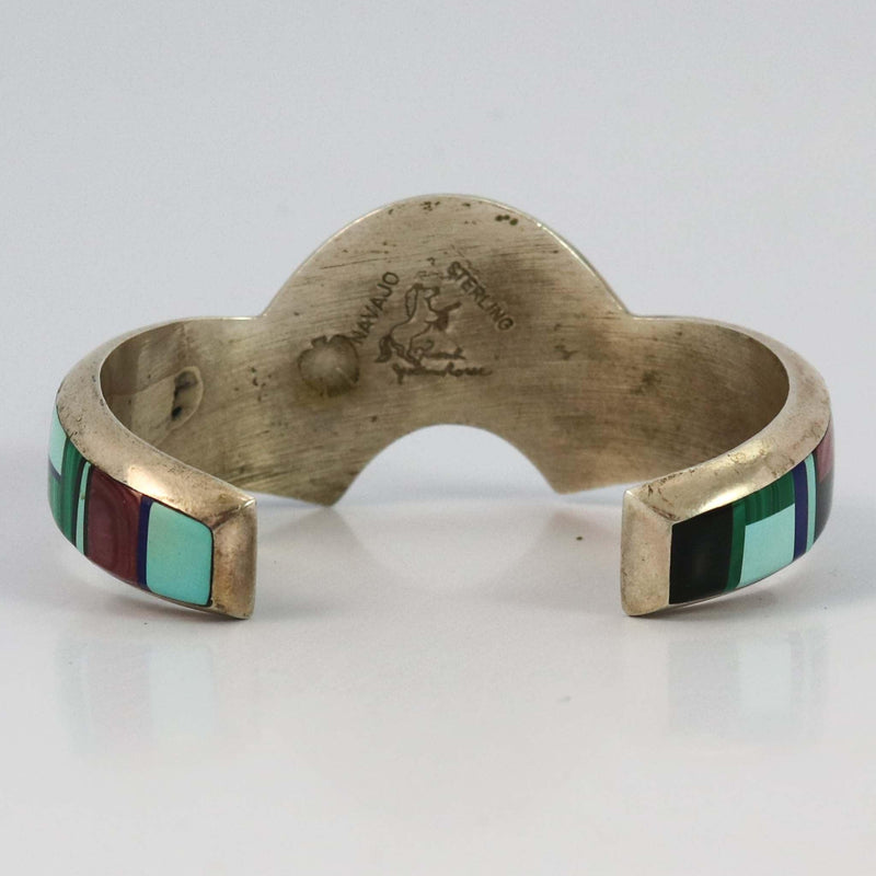 1970s Inlaid Sunface Cuff by Frank Yellowhorse - Garland&