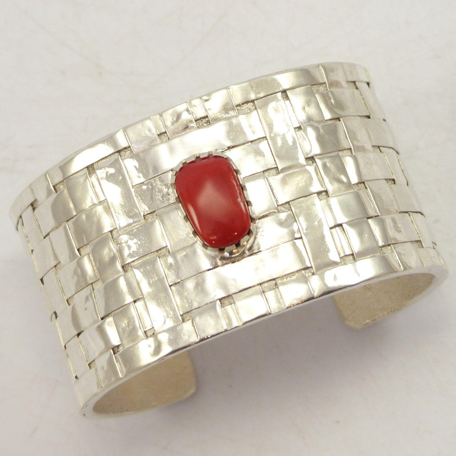 Coral Basket Weave Cuff by Alethia Little Crawford - Garland's