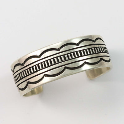 Stamped Silver Cuff by Pete Johnson - Garland's