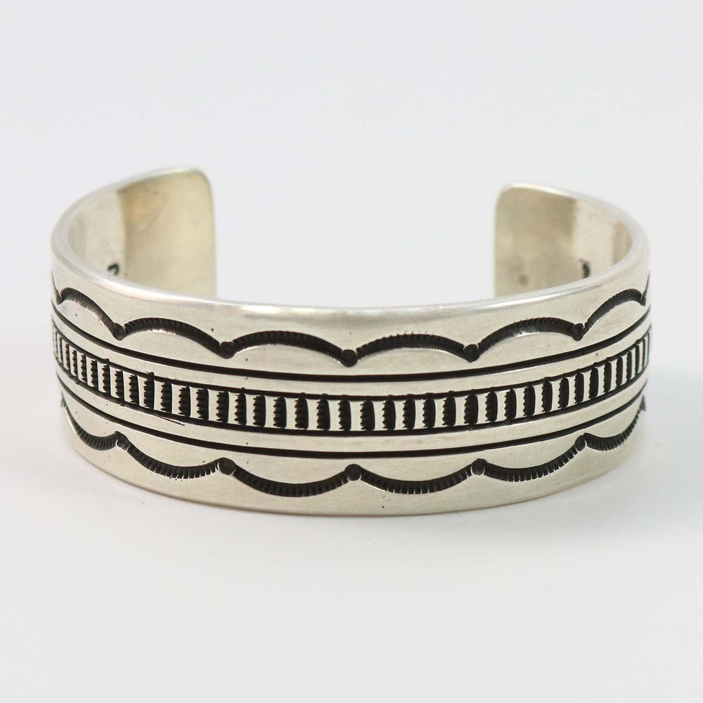 Stamped Silver Cuff by Pete Johnson - Garland's