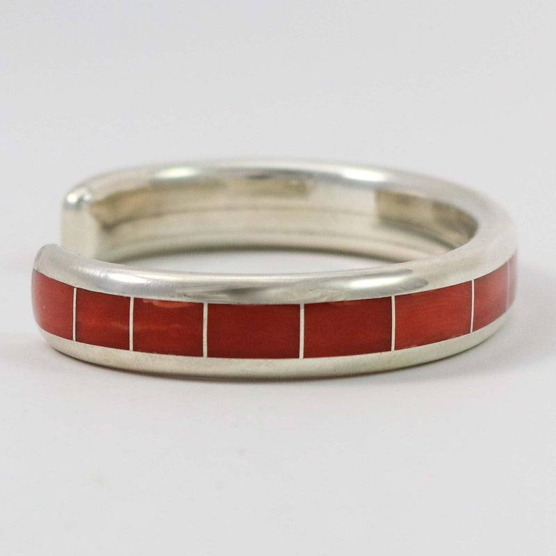 Coral Inlay Cuff by Larry Loretto - Garland&