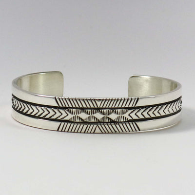 Stamped Silver Cuff by Bruce Morgan - Garland's
