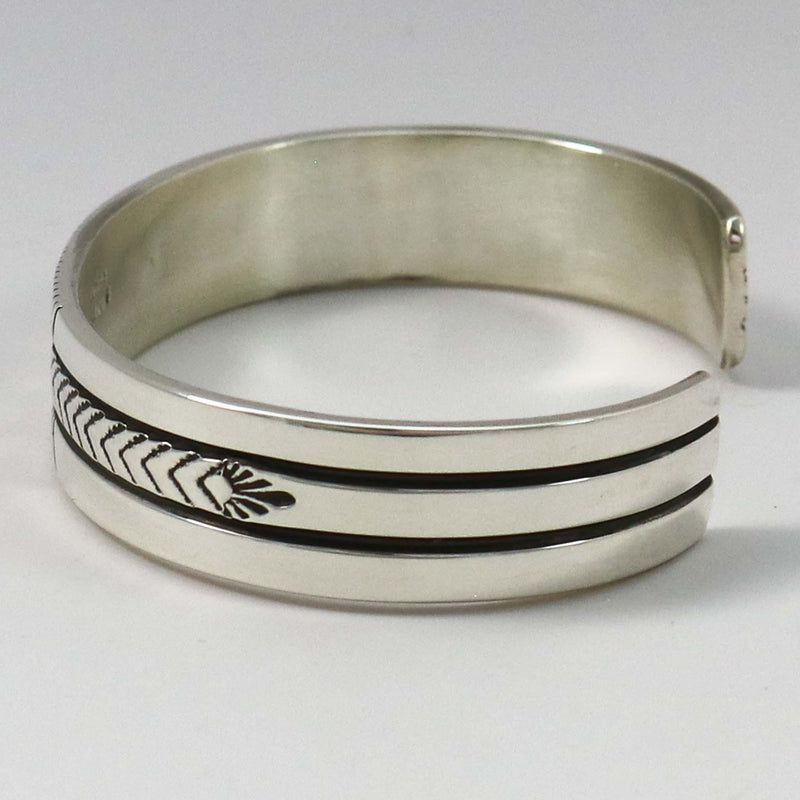 Stamped Silver Cuff by Bruce Morgan - Garland&