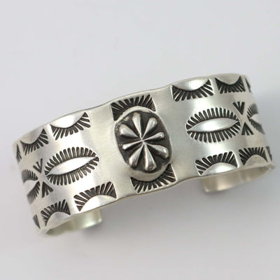Stamped Silver Cuff by Bryon Yellowhorse - Garland's