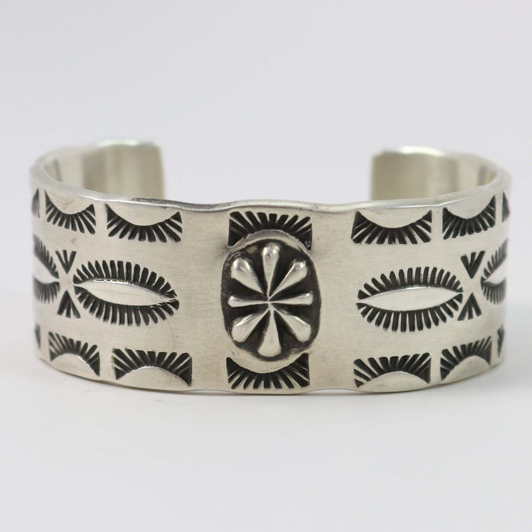 Stamped Silver Cuff by Bryon Yellowhorse - Garland's