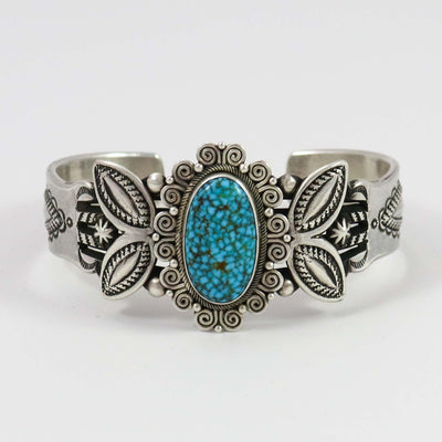 Spiderweb Kingman Turquoise Cuff by Quaid Shorty - Garland's