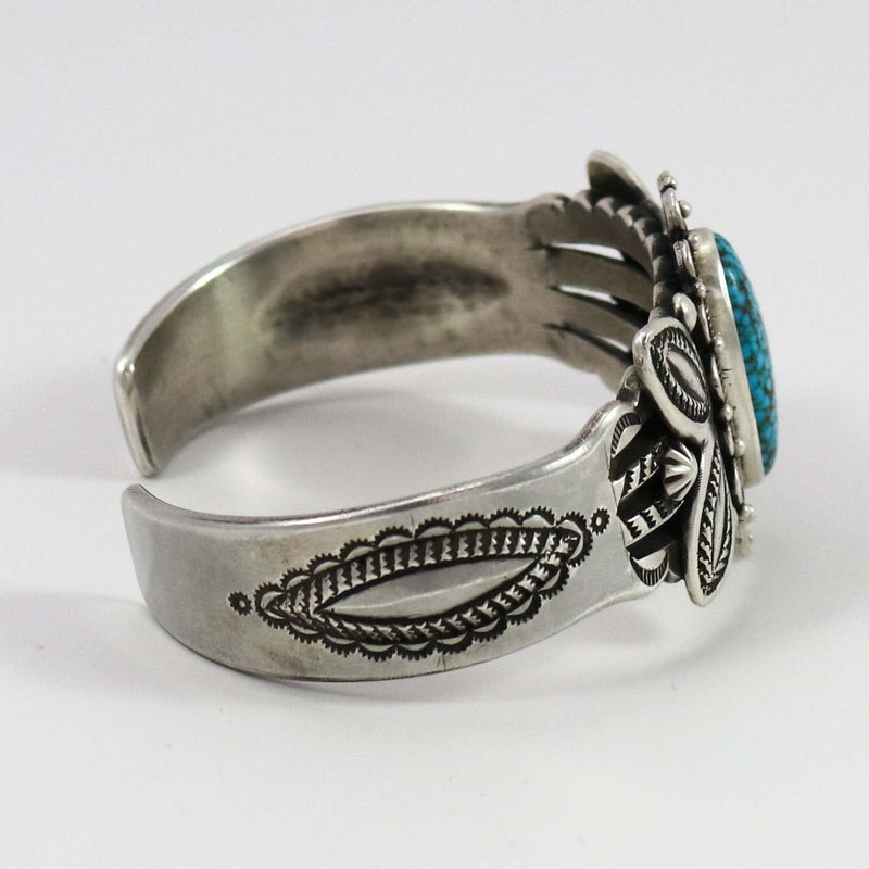 Spiderweb Kingman Turquoise Cuff by Quaid Shorty - Garland&