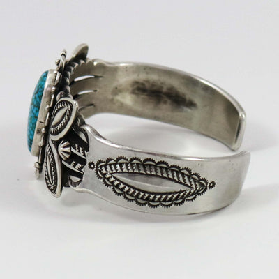 Spiderweb Kingman Turquoise Cuff by Quaid Shorty - Garland's