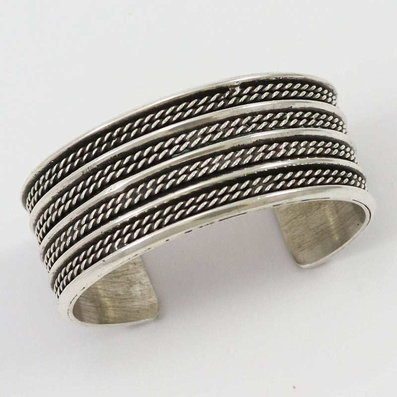 Stamped Silver Cuff by Vintage Collection - Garland&