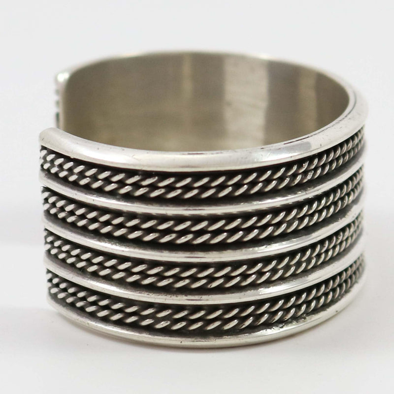 Stamped Silver Cuff by Vintage Collection - Garland&