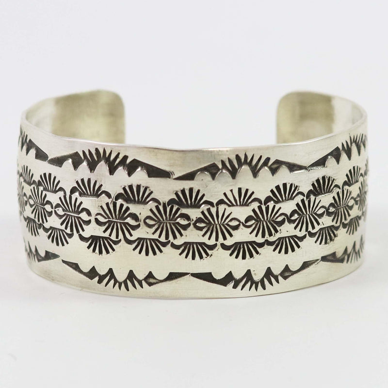 Stamped Silver Cuff by Kobe Martinez - Garland&