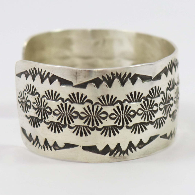 Stamped Silver Cuff by Kobe Martinez - Garland&