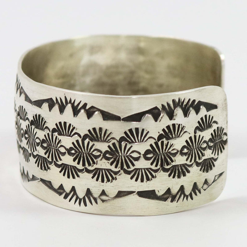 Stamped Silver Cuff by Kobe Martinez - Garland&