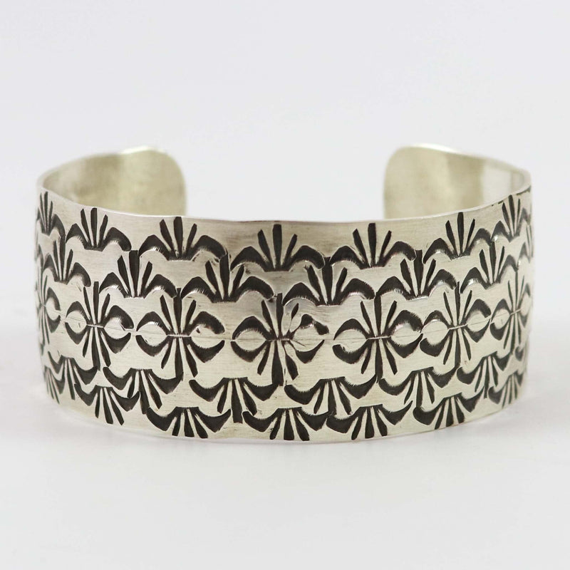 Stamped Silver Cuff by Kobe Martinez - Garland&