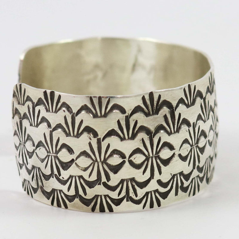 Stamped Silver Cuff by Kobe Martinez - Garland&