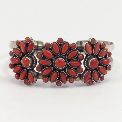 1970s Coral Cluster Cuff by Vintage Collection - Garland's