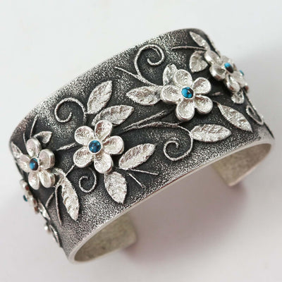 Bisbee Turquoise Flower Cuff by Rebecca Begay - Garland's