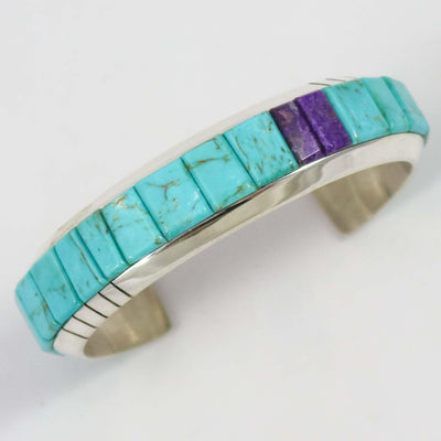 Turquoise and Sugilite Cuff by Michael and Causandra Dukepoo - Garland's